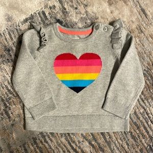 Baby Gap 6-12 months sweater rainbow heart pride love excellent condition